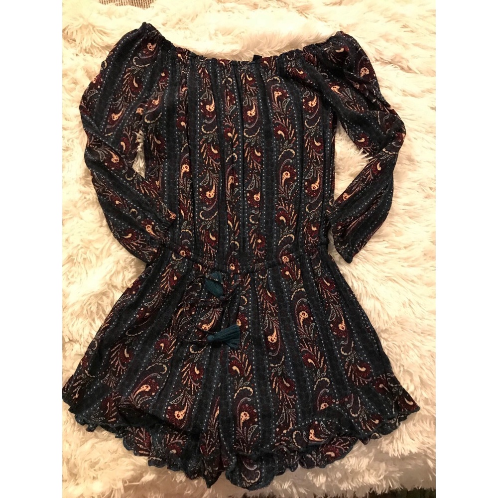 Paisley pattern drawstring rhomper